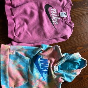Nike Kids Pink Sweatshirt and Colorful Hoodie